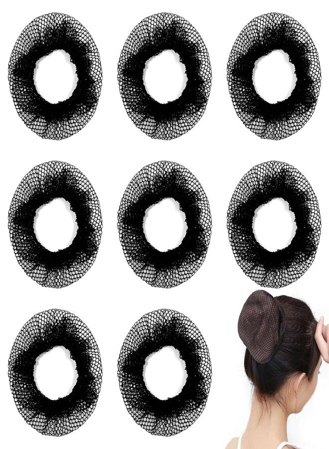 Psyqtsuary 8 PCS Invisible Mesh Hair Nets Black Invisible Elastic Bun Covers Reusable Elastic Mesh Bun Cover for Ballet, Dance, Girls and Women - Image 1